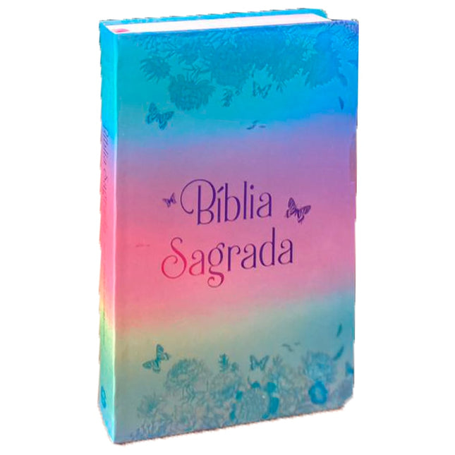 Bíblia Sagrada Borboletas | NVI | Letra Gigante | Semi-Luxo Cor Metalizado