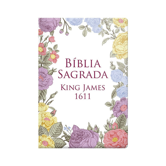 Bíblia Sagrada King James 1611 Flores Coloridas | BKJ | Letra Normal | Capa Dura