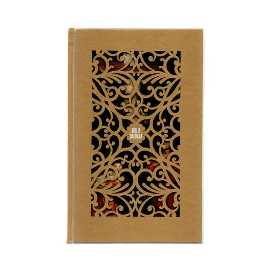 Bíblia Sagrada Jesus Cristo Artística | NVI | Letra Normal | Capa Dura Dourada