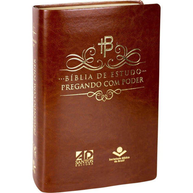 Bíblia de Estudo Pregando com Poder | ARC | Letra Normal | Capa Marrom