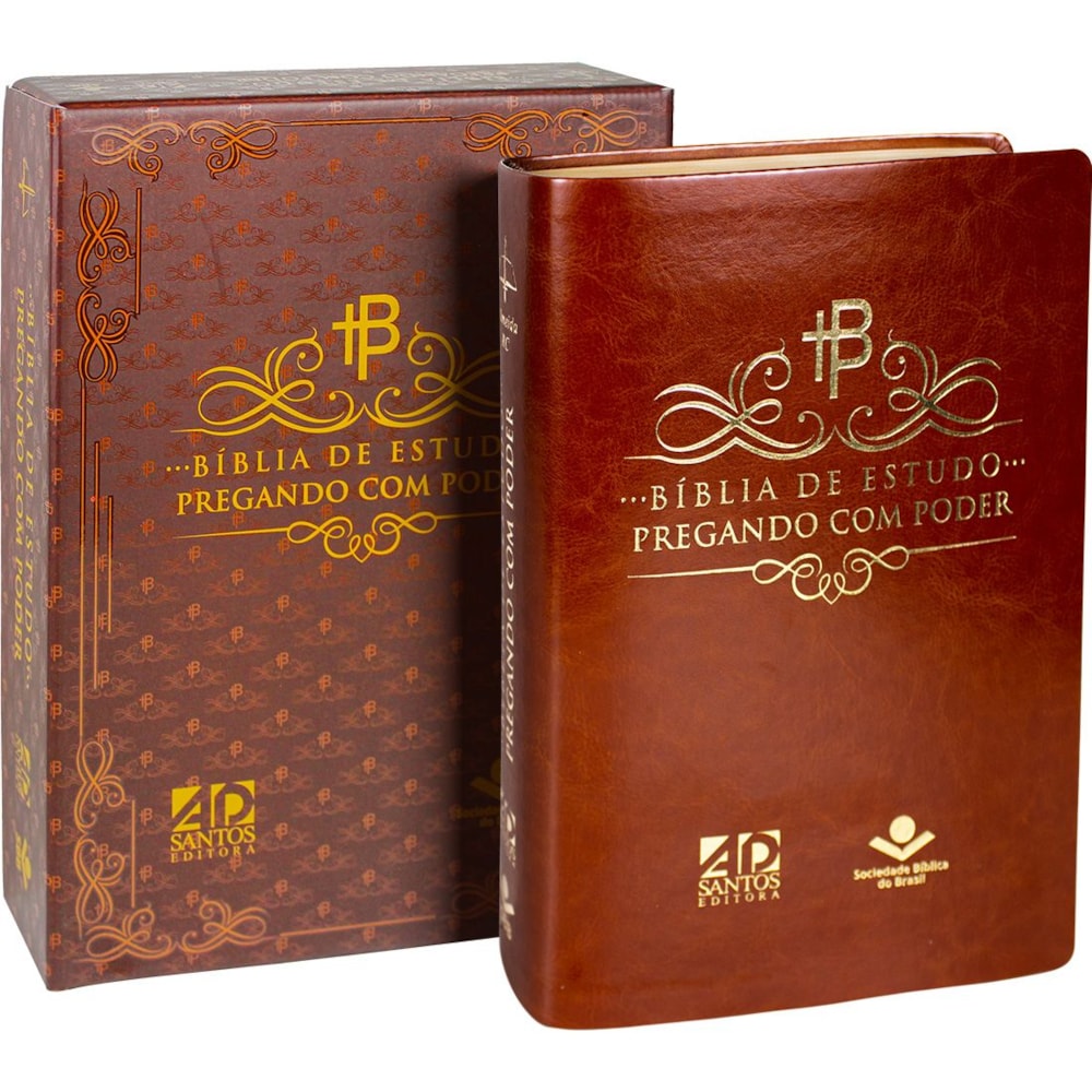 Bíblia de Estudo Pregando com Poder | ARC | Letra Normal | Capa Marrom
