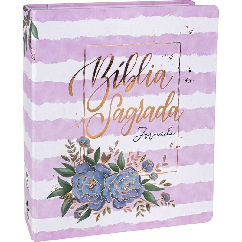Bíblia Sagrada Jornada Espiral | NAA | Letra Normal | Capa Tipo Fichário Aquarela