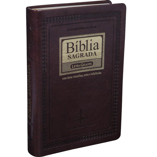 Bíblia Sagrada | ARC | Letra Gigante | Marrom Nobre C/ Índice