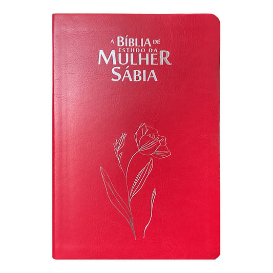 Bíblia de Estudo da Mulher Sábia | ARC | Harpa Avivada | Capa Magnólia Vermelha