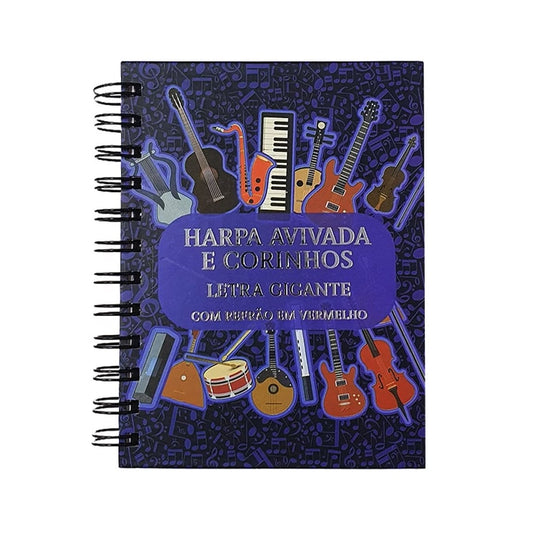 Harpa Avivada e Corinhos Notas Musicais Luxo | Capa Dura Espiral