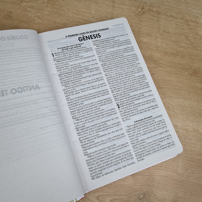 Bíblia Sagrada  | Letra Normal | ARA | Capa Dura Branca Flores