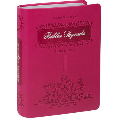 Bíblia Sagrada Raminhos | ARC | Letra Grande | Capa Pink C/ Índice