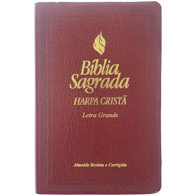Bíblia Sagrada | ARC | Letra Grande | Harpa Cristã | Capa Vinho