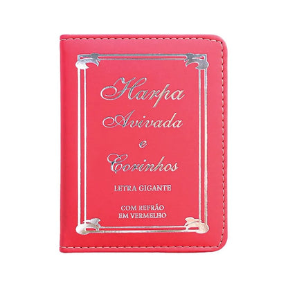 Harpa Avivada e Corinhos Tradicional | Letra Gigante | Capa PU Luxo Vermelha