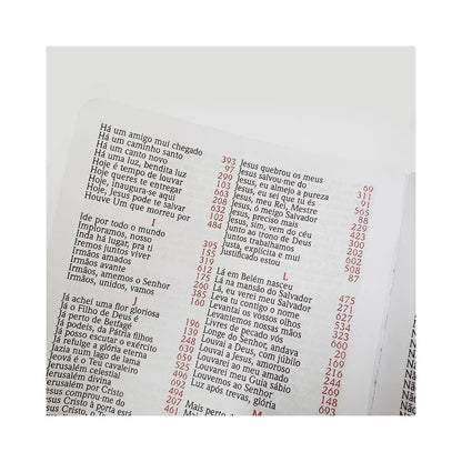 Harpa Avivada e Corinhos Tradicional | Letra Gigante | Capa PU Luxo Preta