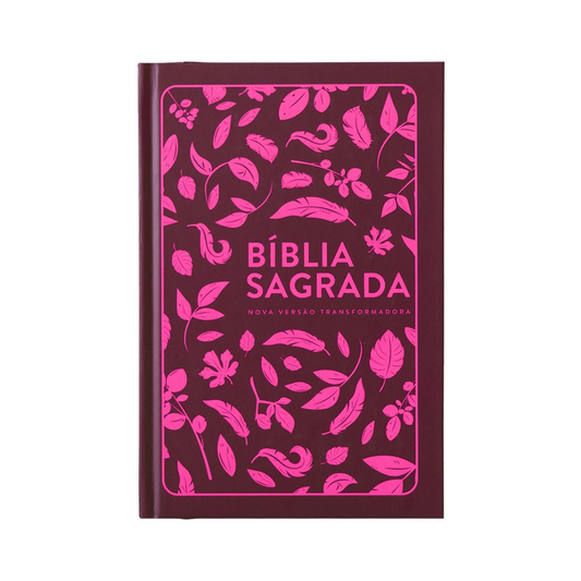 Bíblia Folhas Pink | NVT | Letra Normal | Capa Dura