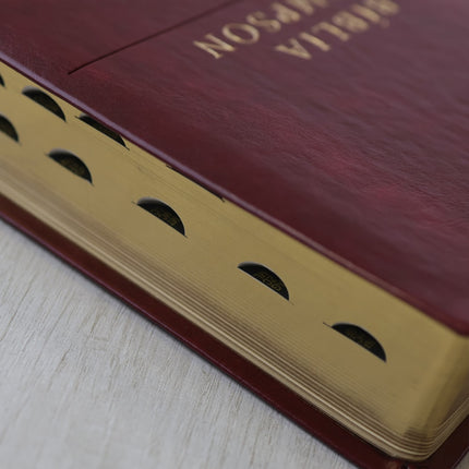 Bíblia Thompson de Estudo | AEC | Letra Grande C/ Índice | Capa Luxo Vinho