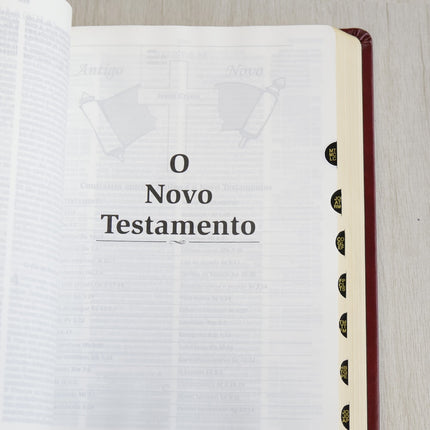 Bíblia Thompson de Estudo | AEC | Letra Grande C/ Índice | Capa Luxo Vinho