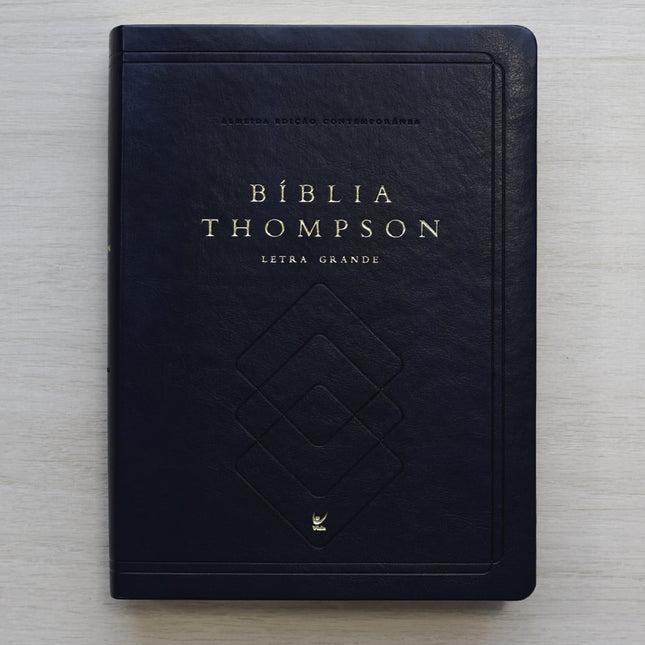 Bíblia Thompson de Estudo | AEC | Letra Grande C/ Índice | Capa Luxo Azul