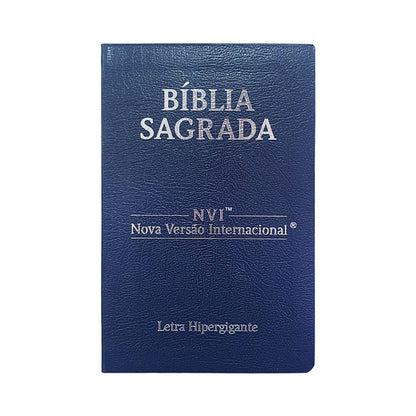 Bíblia Sagrada | NVI | Letra Hipergigante | Capa Cooverbook Azul