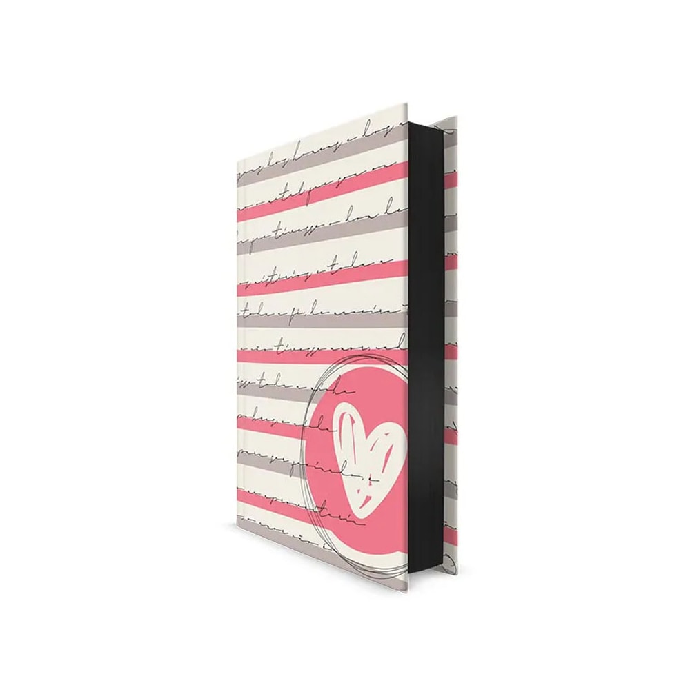 Bíblia Sagrada Coração Rosa Listrado | ARC | Letra Normal | Capa Dura
