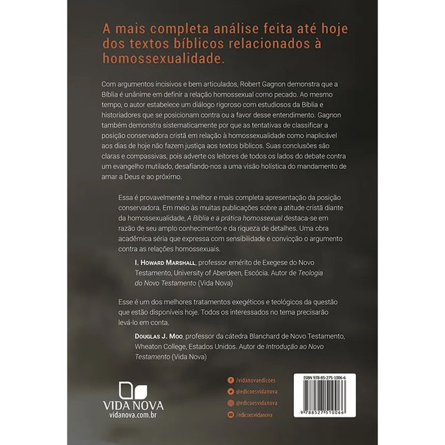 A Bíblia e a Prática Homossexual | Robert A J Gagnon