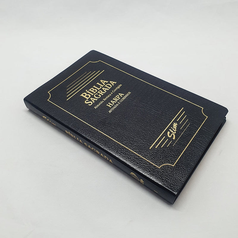 Bíblia Sagrada Slim | ARC | Harpa Avivada | Letra Normal | Capa Coverbook Preta
