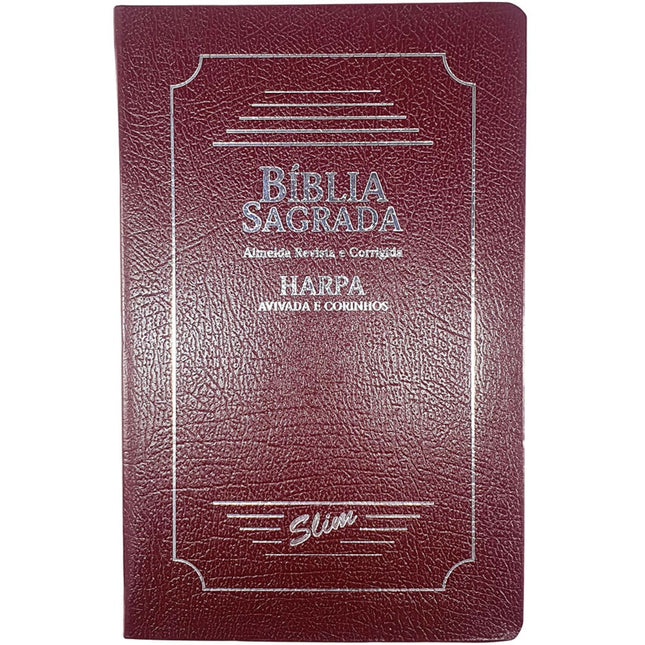 Bíblia Sagrada Slim | ARC | Harpa Avivada | Letra Normal | Capa Coverbook Bordo