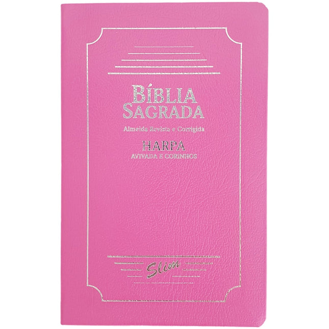Bíblia Sagrada Slim | ARC | Harpa Avivada | Letra Normal | Capa Coverbook Pink