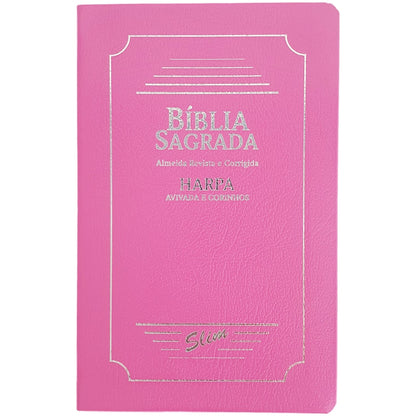 Bíblia Sagrada Slim | ARC | Harpa Avivada | Letra Normal | Capa Coverbook Pink