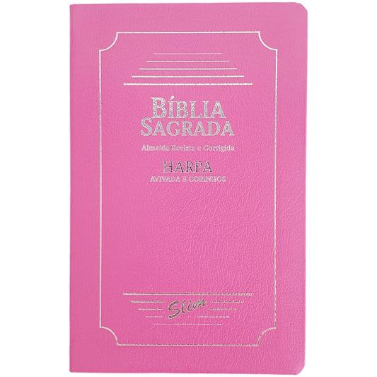 Bíblia Sagrada Slim | ARC | Harpa Avivada | Letra Normal | Capa Coverbook Pink