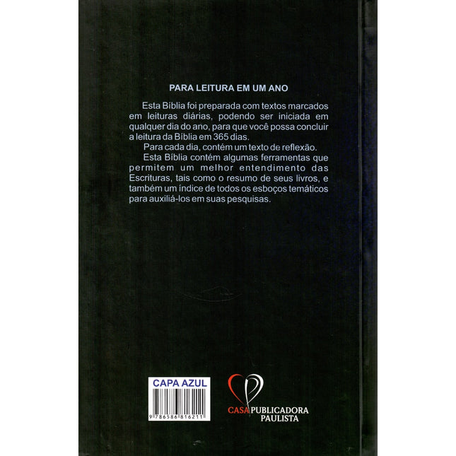 Bíblia com 365 Reflexões e Plano de Leitura | ARC | Hipergigante | Capa Dura