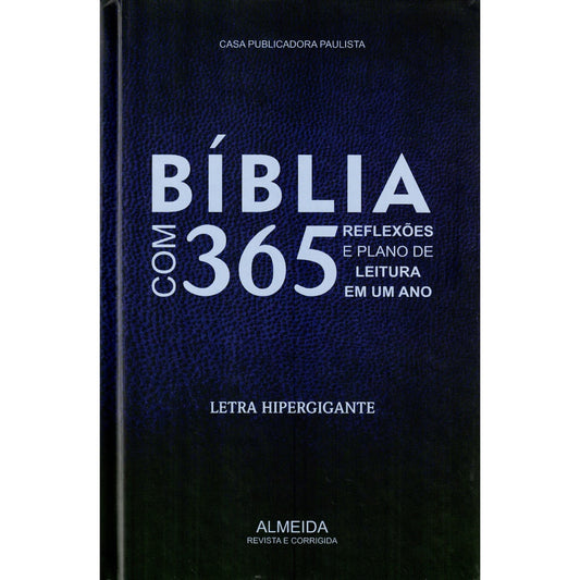 Bíblia com 365 Reflexões e Plano de Leitura | ARC | Hipergigante | Capa Dura