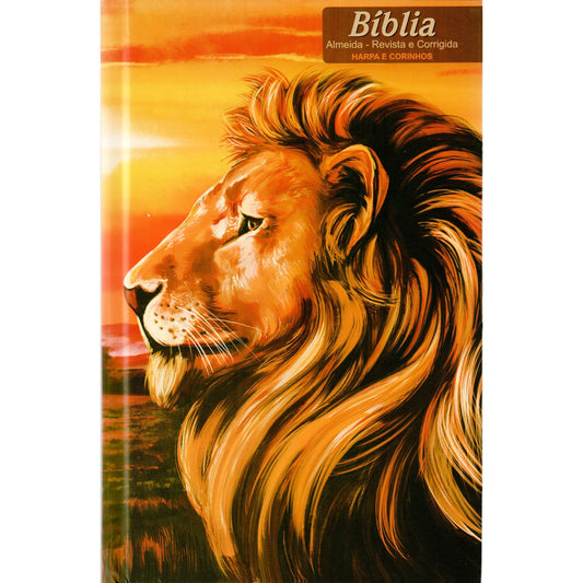 Bíblia Leão Paisagem | ARC | Letra Normal | Harpa e Corinhos | Capa Dura