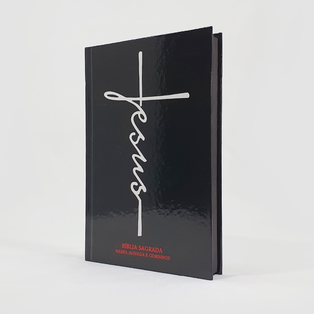 Bíblia Jesus Preta | ARC | Letra Normal | Harpa e Corinhos | Capa Dura