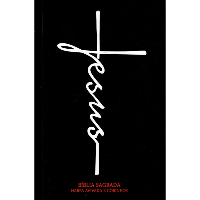 Bíblia Jesus Preta | ARC | Letra Normal | Harpa e Corinhos | Capa Dura