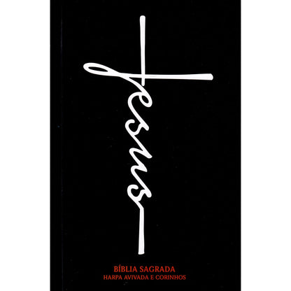 Bíblia Jesus Preta | ARC | Letra Normal | Harpa e Corinhos | Capa Dura