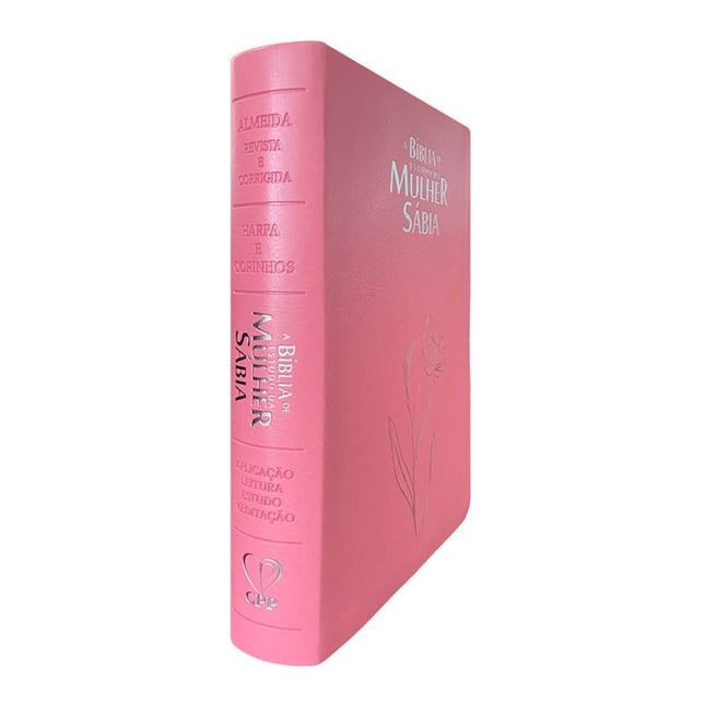 Bíblia de Estudo da Mulher Sábia | ARC | Harpa Avivada | Capa Magnólia Rosa