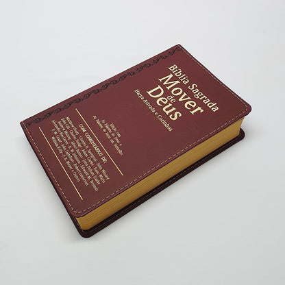 Bíblia Mover de Deus | ARC | Letra Grande | Harpa Avivada e Corinhos | Capa PU Bordo