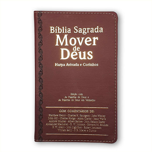 Bíblia Mover de Deus | ARC | Letra Grande | Harpa Avivada e Corinhos | Capa PU Bordo