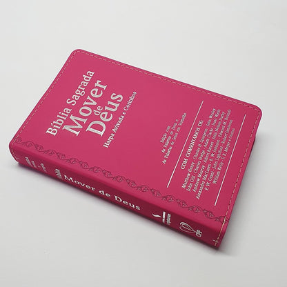 Bíblia Mover de Deus | ARC | Letra Grande | Harpa Avivada e Corinhos | Capa PU Pink