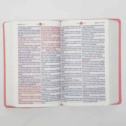 Bíblia Mover de Deus | ARC | Letra Grande | Harpa Avivada e Corinhos | Capa PU Pink