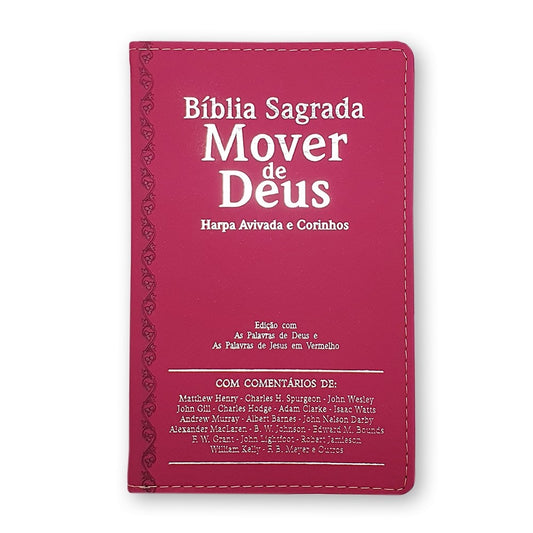 Bíblia Mover de Deus | ARC | Letra Grande | Harpa Avivada e Corinhos | Capa PU Pink