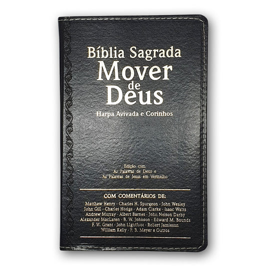 Bíblia Mover de Deus | ARC | Letra Grande | Harpa Avivada e Corinhos | Capa PU Preta