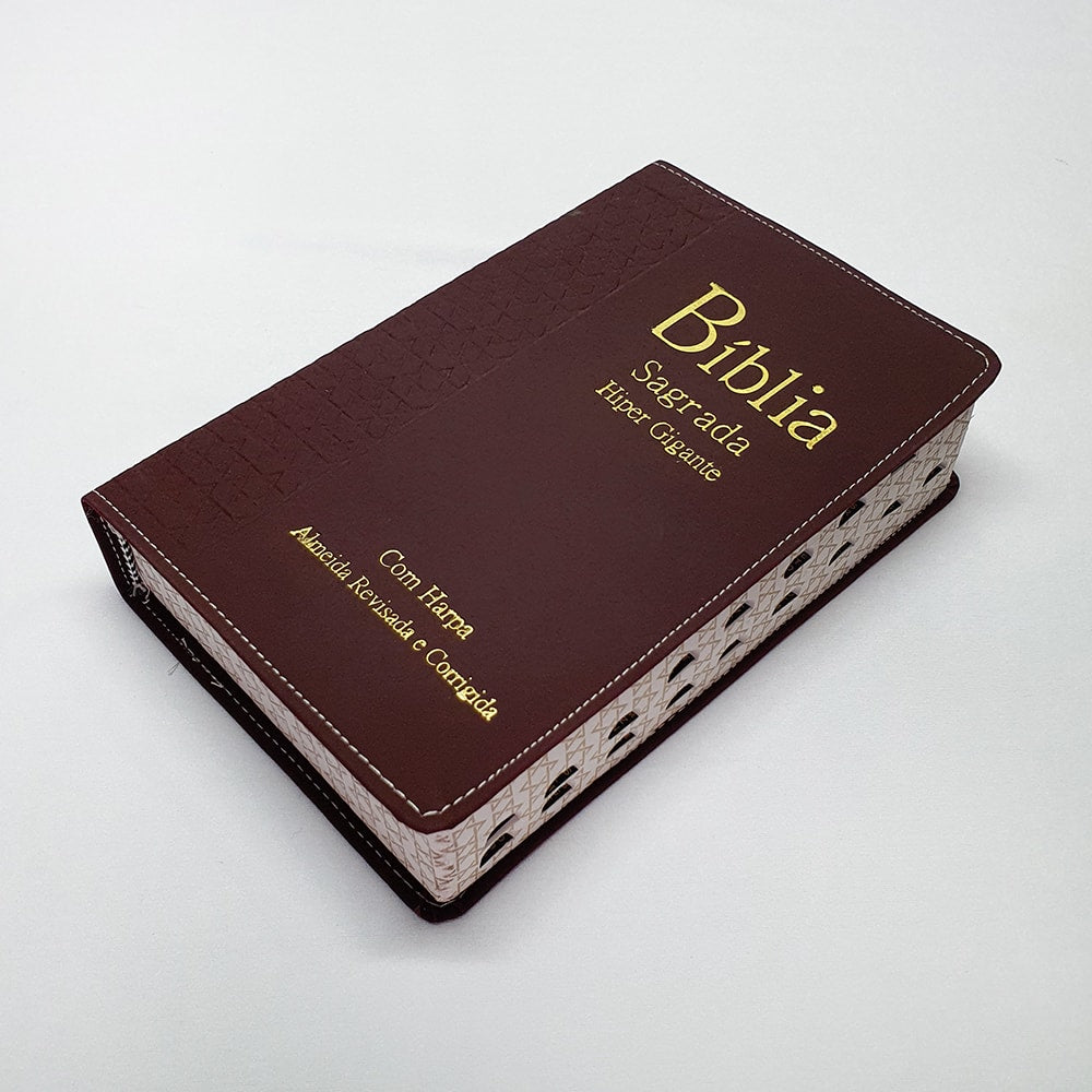 Bíblia Sagrada Harpa Avivada e Corinhos  | ARC | Letra Hipergigante | Índice |  Luxo Vinho