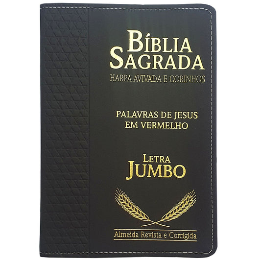 Bíblia Sagrada Harpa Avivada e Corinhos | ARC | Letra Jumbo | Índice | Luxo Preta
