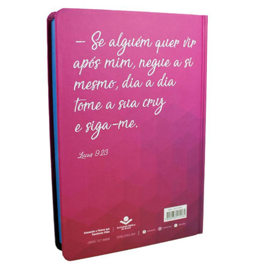 Bíblia Sagrada Cruz Prata| Letra Normal | NAA | Capa Dura Vinho