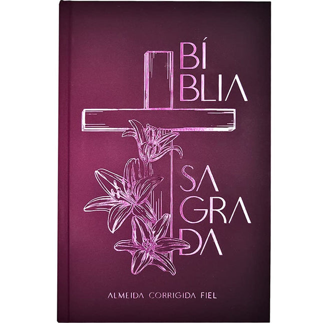 Bíblia Sagrada Cruz Floral | ACF | Letra Normal | Capa Dura