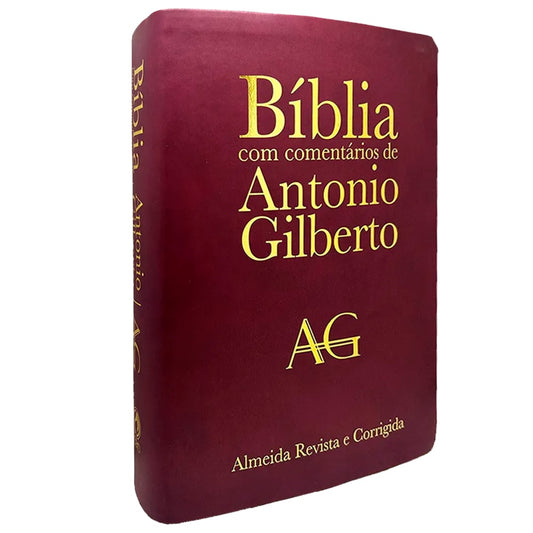 Bíblia com Comentários Antonio Gilberto | ARC | Letra Normal | Capa Vinho