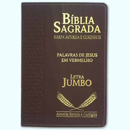 Bíblia Sagrada Harpa Avivada e Corinhos | ARC | Letra Jumbo | Índice | Luxo Vinho
