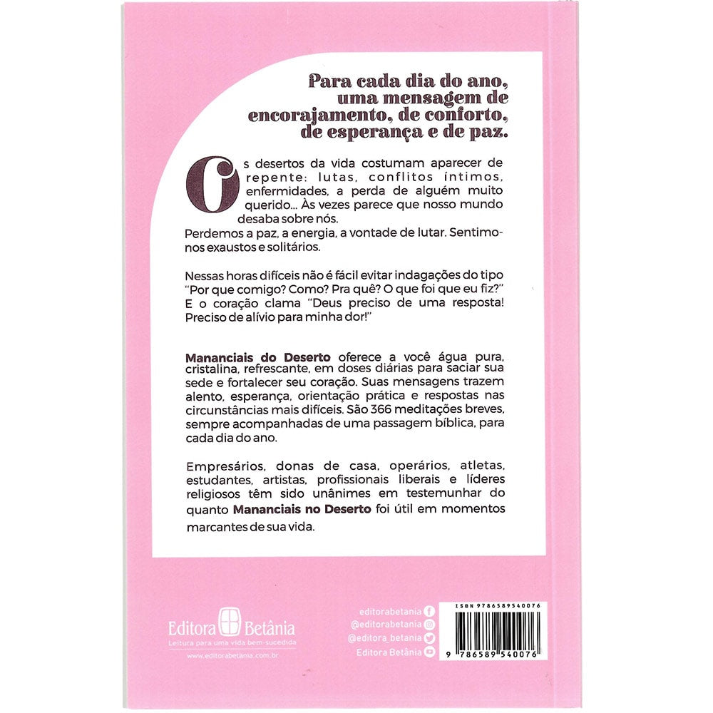 Devocional Mananciais no Deserto | Lettie Cowman | Rosa