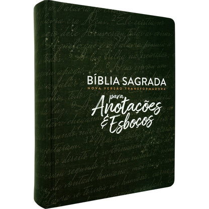 Bíblia Anotações e Esboços Preta | NVT | Letra Grande | Capa Dura