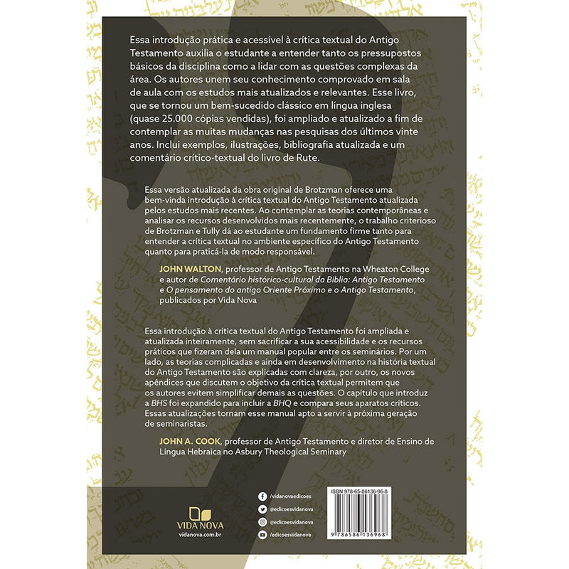 Crítica Textual do Antigo Testamento | Ellis R Brotzman e Eric J Tully