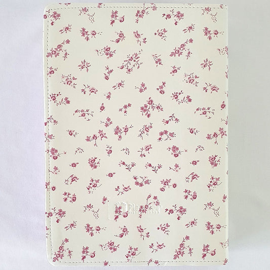 Bíblia Sagrada Harpa Avivada e Corinhos | ARC | Letra Jumbo | Índice | Bicolor Flores Rosa e Pink