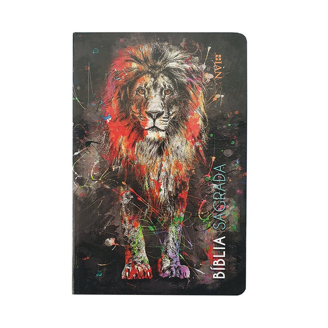 Bíblia Slim Leão Grafite | NVI | Letra Normal | Capa Dura
